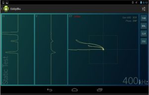 Signals for two cracks on an aluminum block tested by EddyBlu