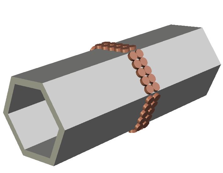Array probe for hexagonal cross section